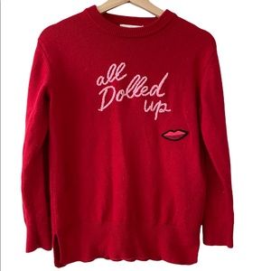 Kate Spade All Dolled Up Wool Blend Embroidered Sweater
